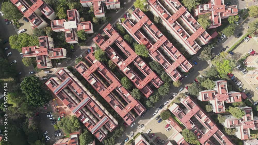 Above the rooftops, aerial exploration of southern Mexico City, Coyoacan Above the rooftops, aerial exploration of southern Mexico City, Coyoacan