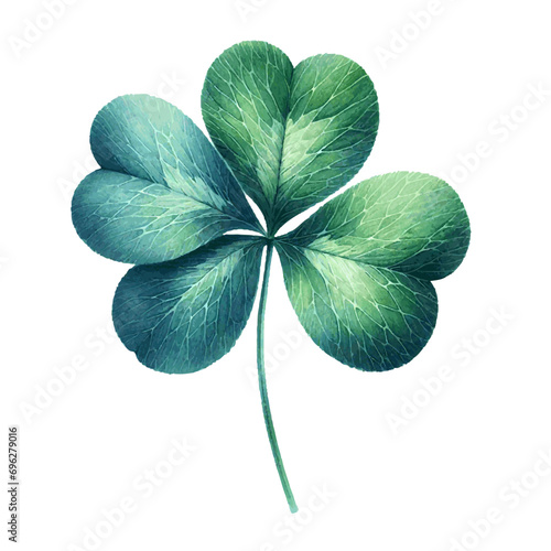 green clover leaf for patrick day card decor watercolor paint