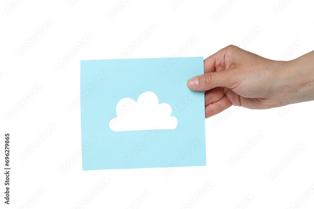 PNG,A cloud is cut out of paper, isolated on white background PNG,A cloud is cut out of paper, isolated on white background