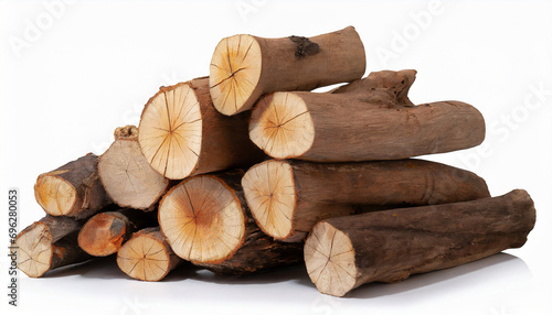 firewood on a white background isolated