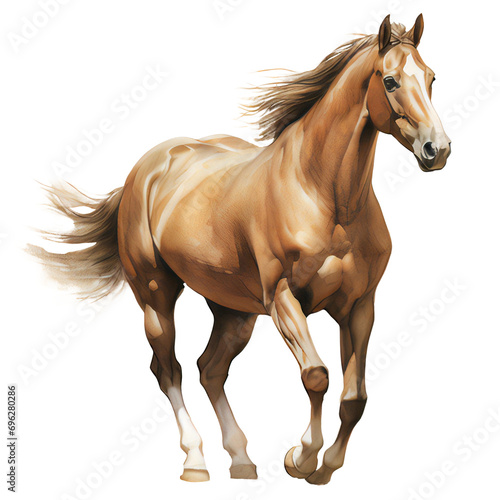 Elegant brown horse isolated on transparent