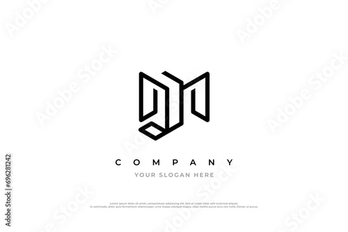 Abstract JM Logo or MJ Monogram Logo Design