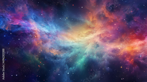Galactic Dreamscape  A Symphony of Stardust and Iridescent Colors