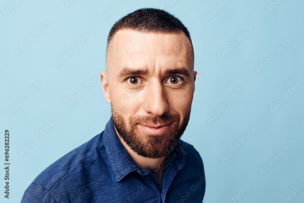 Obraz premium Background business isolated men confident guy men adult handsome person background portrait face caucasian beard