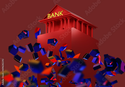 Bank building is collapsed....
