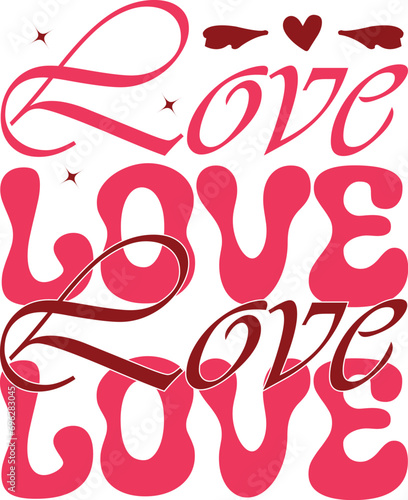 retro valentine's day svg design cut file