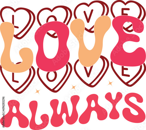 retro valentine's day svg design cut file
