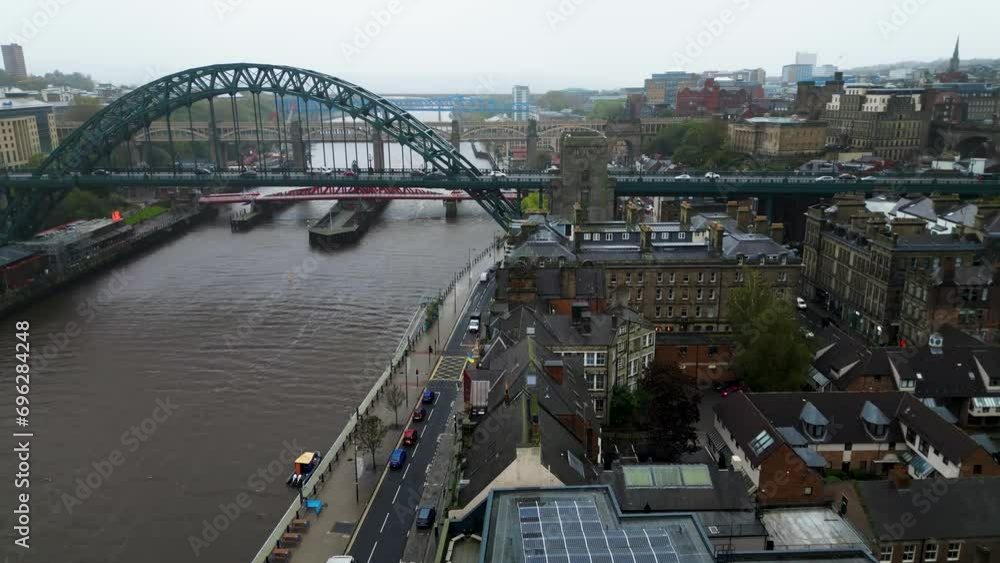 Drone Aerial Of Newcastle Upon Tyne City Centre, Over The River Tyne. United Kingdom Aerial. Drone Aerial Of Newcastle Upon Tyne City Centre, Over The River Tyne. United Kingdom Aerial.