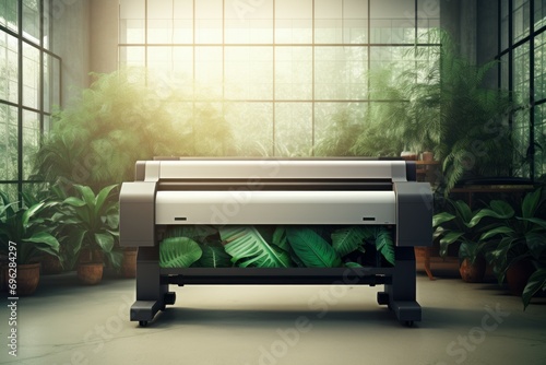 High-resolution Large format printer mockup. Cmyk offset. Generate Ai photo