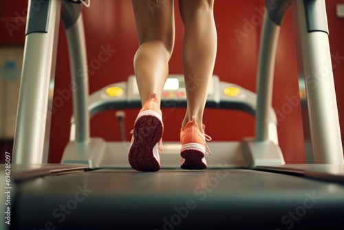 Swift Move legs on treadmill. Running machine. Generate Ai