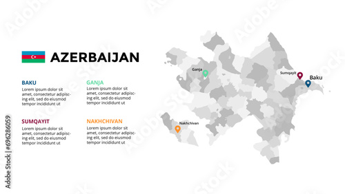 Azerbaijan Infographic maps for countries elements design for presentation, can be used for presentation, workflow layout, diagram, annual report, web design.