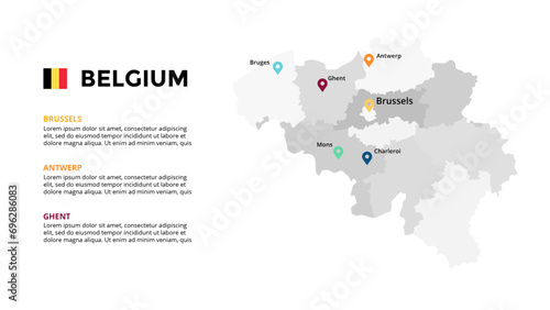 Belgium Infographic maps for countries elements design for presentation  can be used for presentation  workflow layout  diagram  annual report  web design.