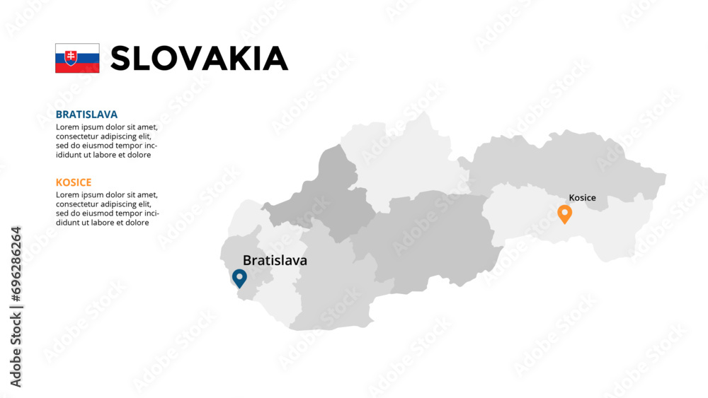 Slovakia Infographic maps for countries elements design for presentation, can be used for presentation, workflow layout, diagram, annual report, web design.