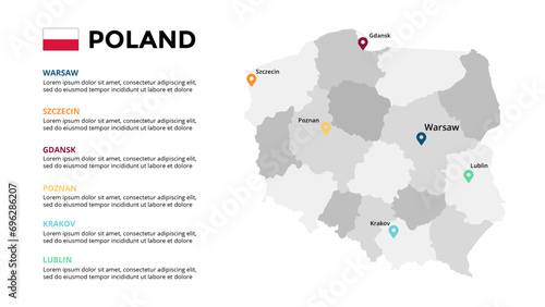 Poland Infographic maps for countries elements design for presentation  can be used for presentation  workflow layout  diagram  annual report  web design.