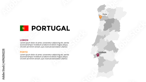 Portugal Infographic maps for countries elements design for presentation  can be used for presentation  workflow layout  diagram  annual report  web design.