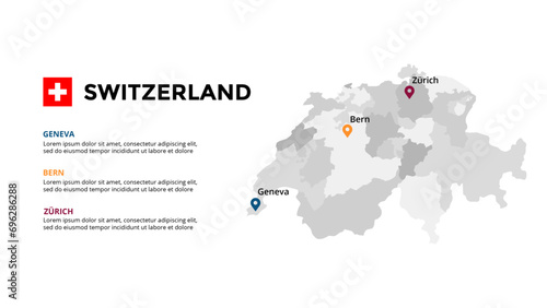 Switzerland Infographic maps for countries elements design for presentation  can be used for presentation  workflow layout  diagram  annual report  web design.