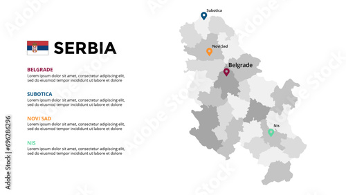 Serbia Infographic maps for countries elements design for presentation  can be used for presentation  workflow layout  diagram  annual report  web design.