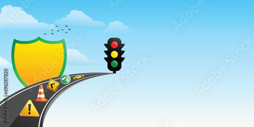 Creative Editable Template Design for National Road Safety Week. 1 to 17 January Every Year,  Suitable for Posters, Banners, campaigns and greeting cards. 