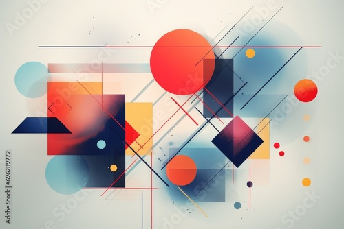 Abstract geometric composition, Abstract background with geometric shapes Ai generated