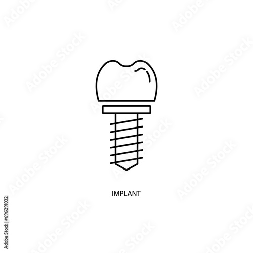 Dental implant concept line icon. Simple element illustration. Dental implant concept outline symbol design.
