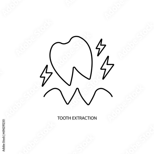 extraction tooth concept line icon. Simple element illustration. extraction tooth concept outline symbol design.