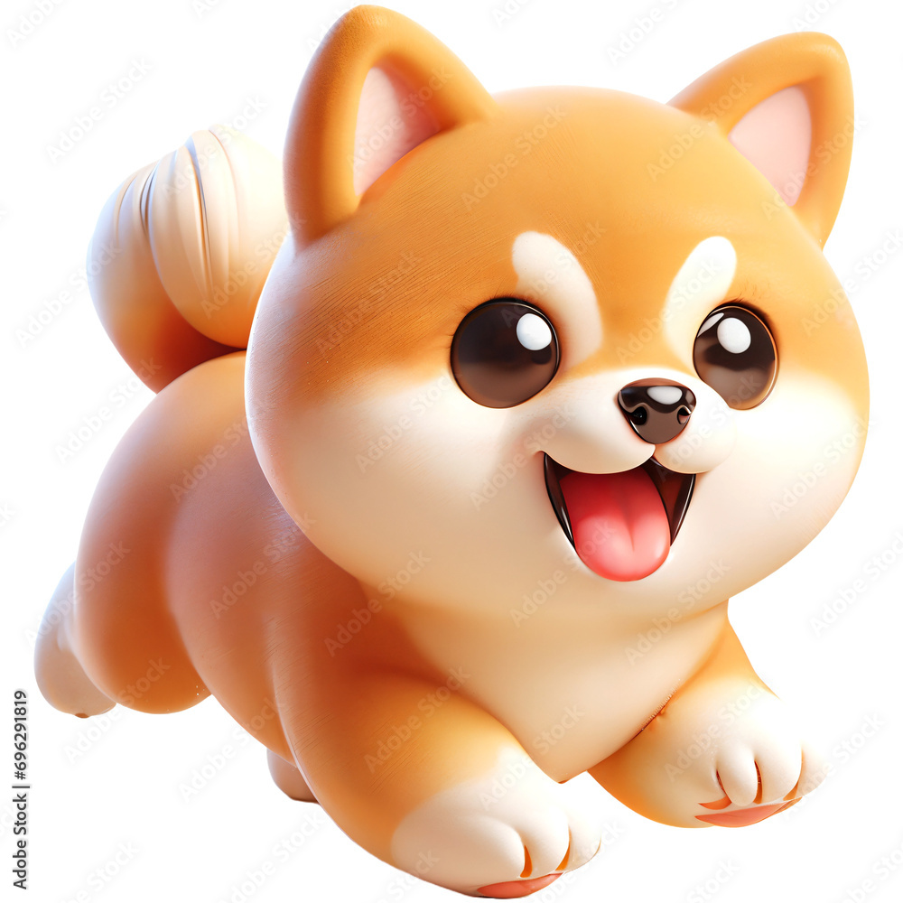 Naklejka premium Cute Shiba Inu Dog Running