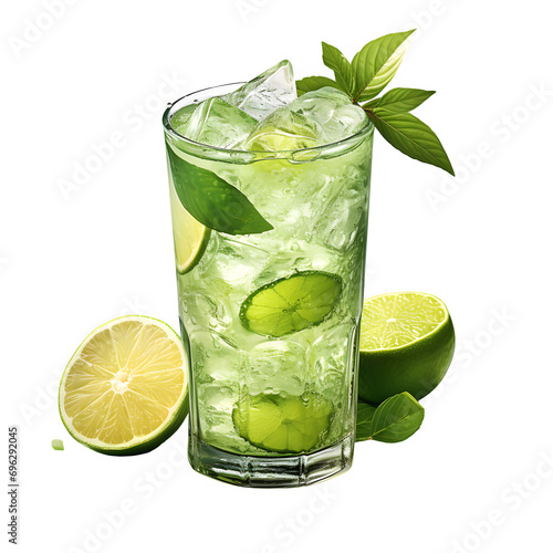mojito cocktail isolated on transparent background Generative AI	
