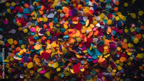 Colorful, round confetti. as abstract background, wallpaper, banner, texture design with pattern - vector. © Hawk