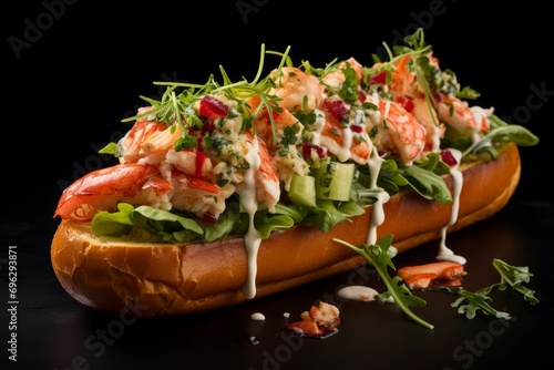 Flavorful Lobster roll. Bun fresh lunch. Generate Ai