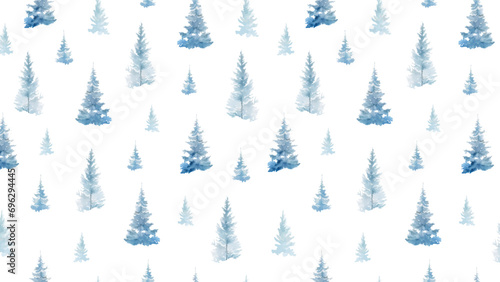 Background With Snowy Blue Spruce Trees. Repeating horizontal pattern with Forest. Backgrounds for posts, greeting cards with Christmas. Vector