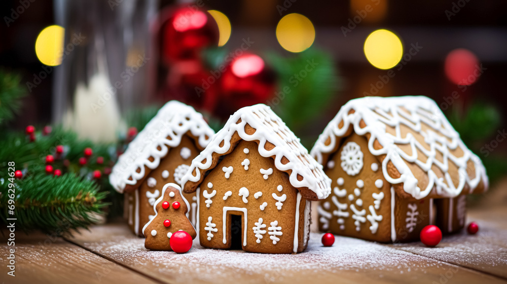 Christmas gingerbread house, holiday recipe and home baking, sweet dessert for cosy winter English country tea in the cottage, homemade food and cooking