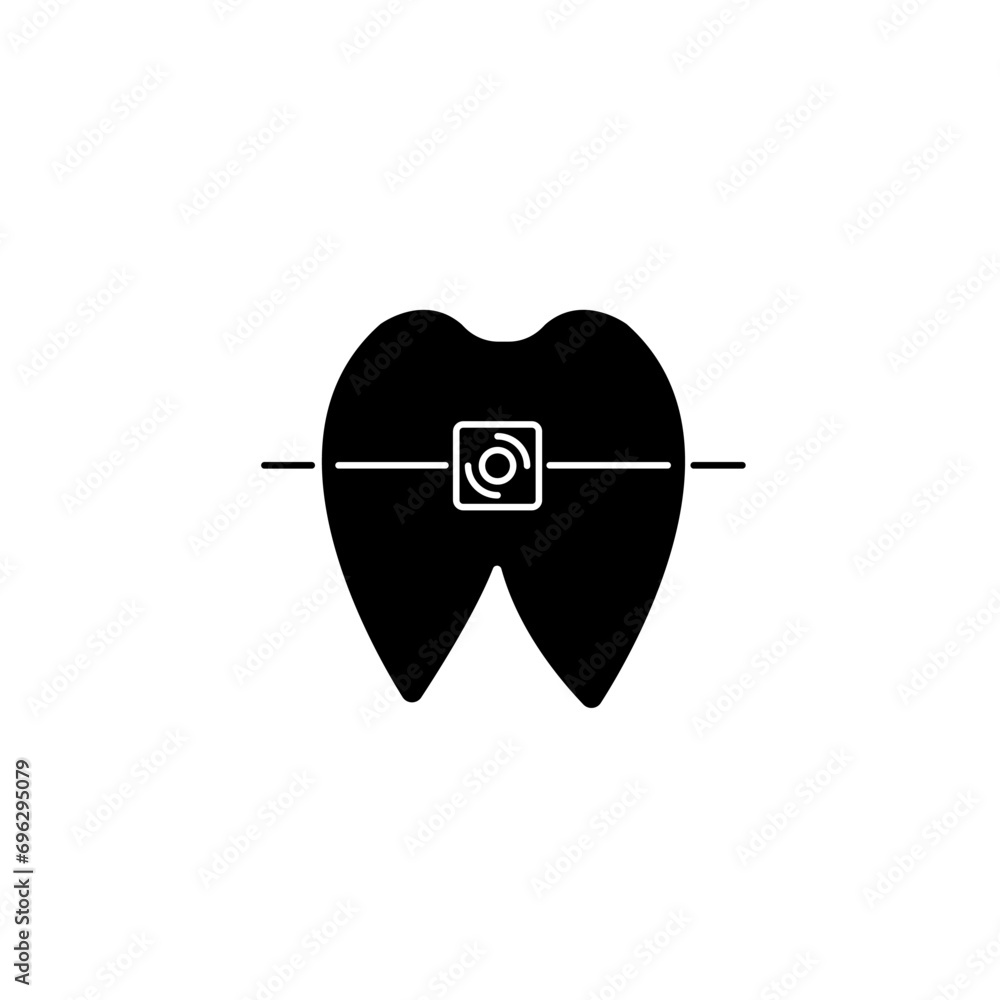 Dental braces concept line icon. Simple element illustration. Dental braces concept outline symbol design.