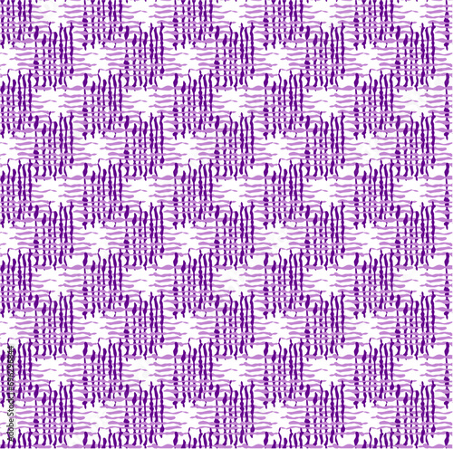 Pink red background with squares wavy lines abstract seamless repeat pattern AOP. Wallpaper backdrop