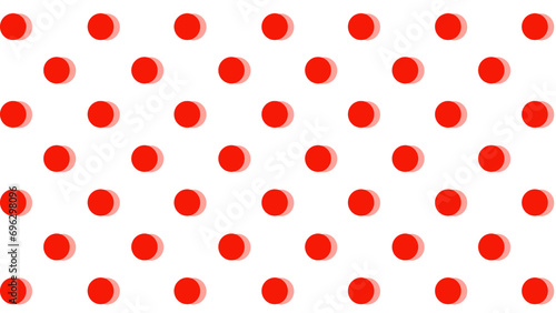White seamless pattern with red polka dot
