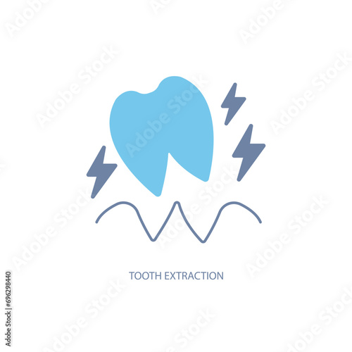 extraction tooth concept line icon. Simple element illustration. extraction tooth concept outline symbol design.