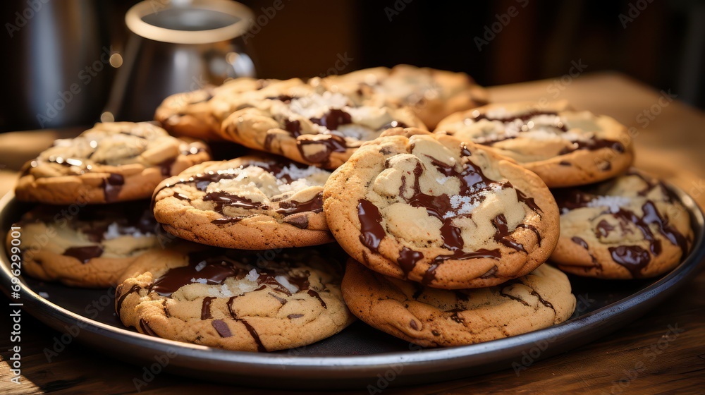 chocolate chip cookies on a plate chocolate chip cookies on a plate