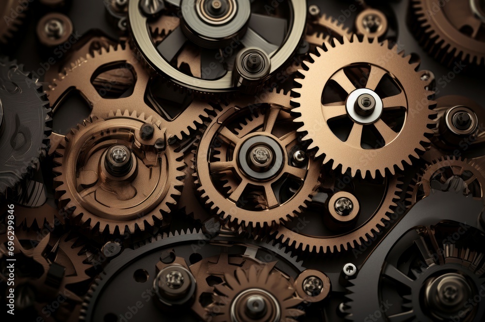 Rotating Machinery gears. Watch clock wheel. Generate Ai Rotating Machinery gears. Watch clock wheel. Generate Ai