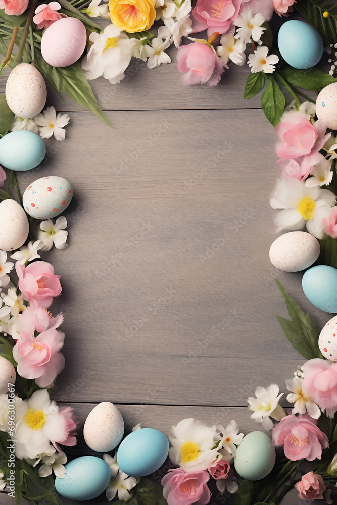 Eggs painted on Easter border frame. Eggs painted on Easter border frame.