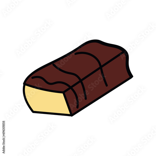 Chocolate of food colorful set. This food-themed illustration beautifully captures the essence of chocolate curd with rich and creamy texture against a pristine white background. Vector illustration.