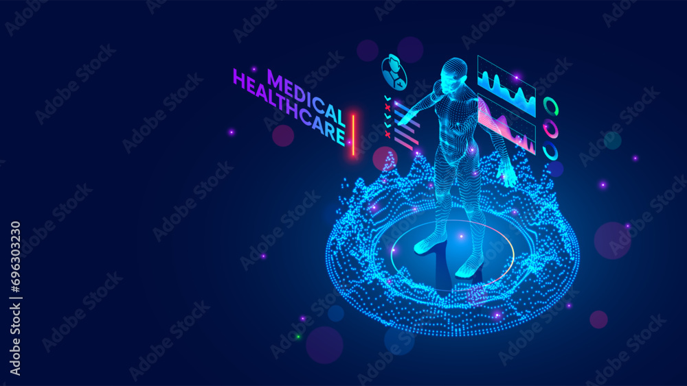 AI doctor. Medical health care of future. Medical screening health ...