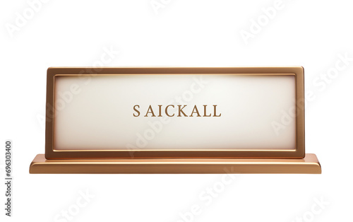 Desk Nameplate on White Isolated on Transparent Background PNG.