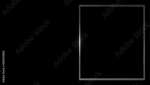 左右画面分割　光を反射して光る金属のフレーム背景
説明・枠・表示・メタルフレーム・タイトルフレーム・考察・ビジネス photo