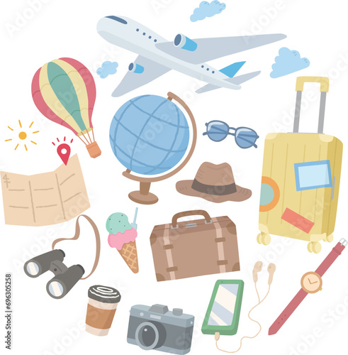 旅行イメージイラスト　円形