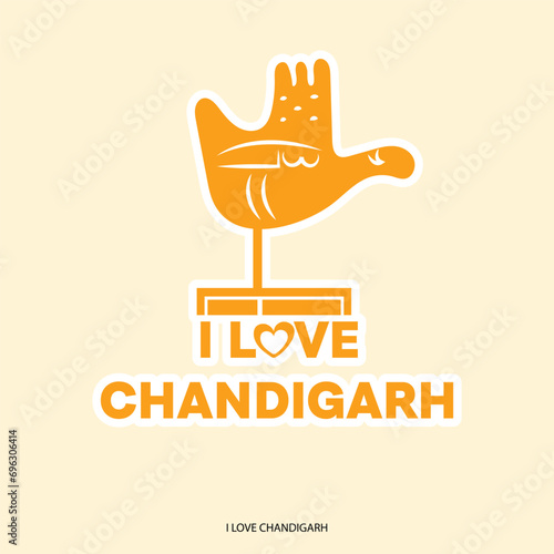 Vector illustration i love chandigarh assets editable template