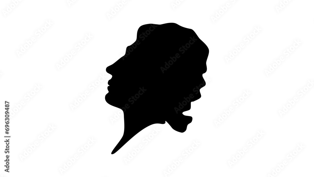 Alexander Pope, black isolated silhouette