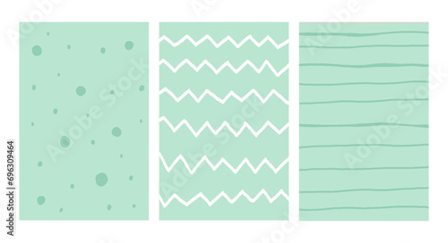 Simple Geometric Hand Drawn Irregular Patterns. Doodle Checkered simple drawing with textures. Poster set. photo