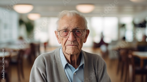 Portrait of a senior caucasian man in a nursing home
