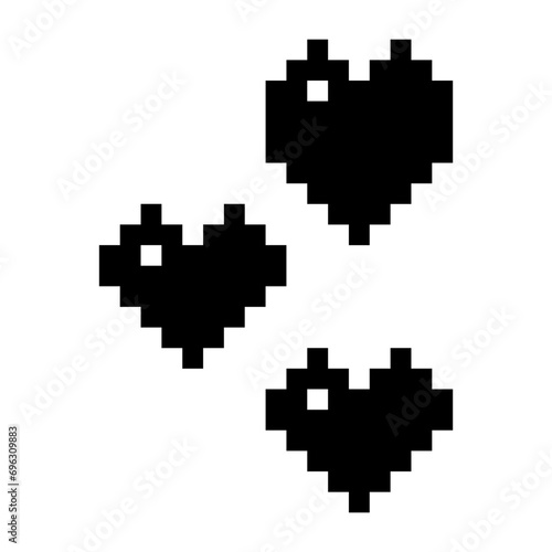 Pixel heart symbol. Vector illustration.
