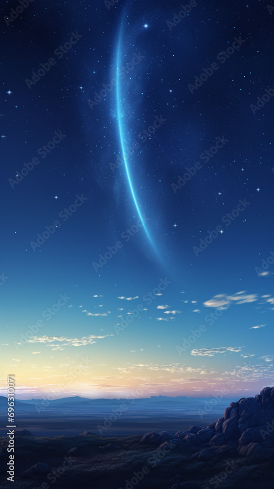 Vertical mobile wallpaper comet and Sky layer. Created using generative AI. Vertical mobile wallpaper comet and Sky layer. Created using generative AI.