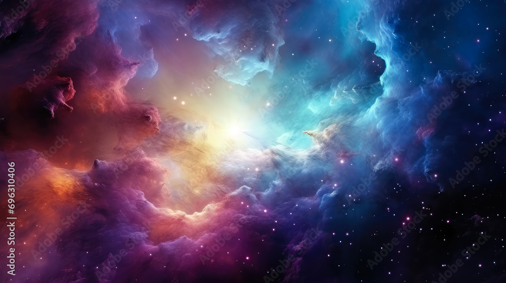Obraz premium Colorful cosmic space background with nebula and stars. Astrology concept.